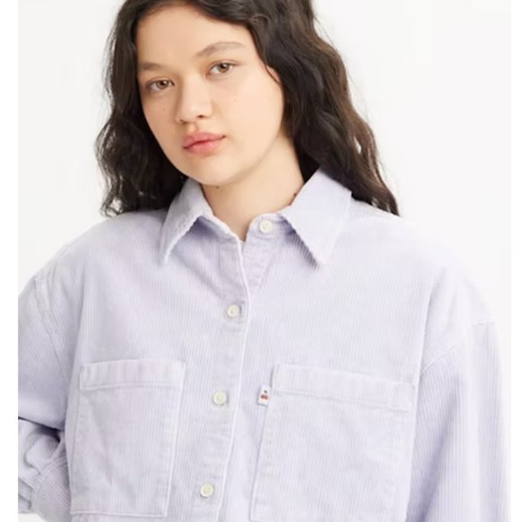 NWT LEVI'S - JOVI RELAXED SHIRT IN PURPLE GARMENT DYE - Picture 5 of 12